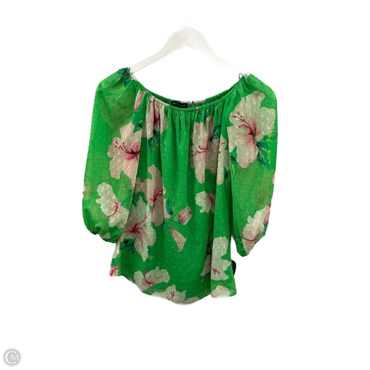 Top 3/4 Sleeve By White House Black Market In Green, Size: Xxs