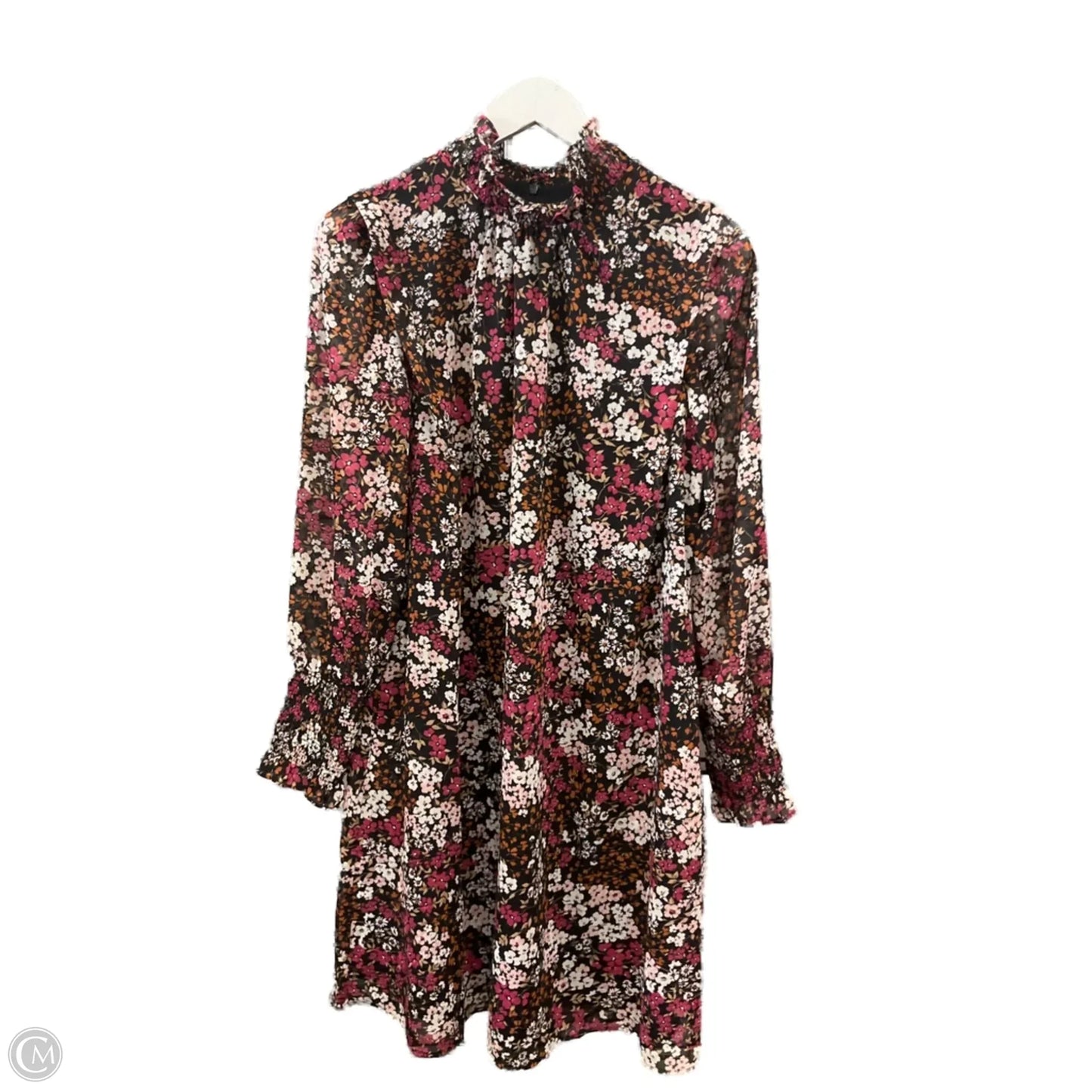 Dress Casual Short By Ann Taylor In Black & Pink, Size: S