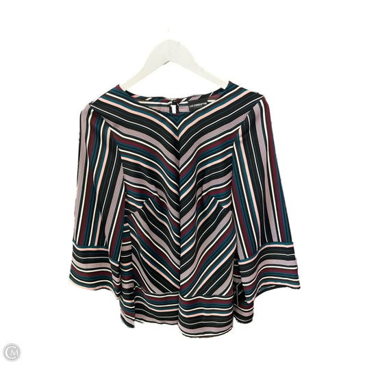 Top 3/4 Sleeve By Liz Claiborne In Black & Pink, Size: M