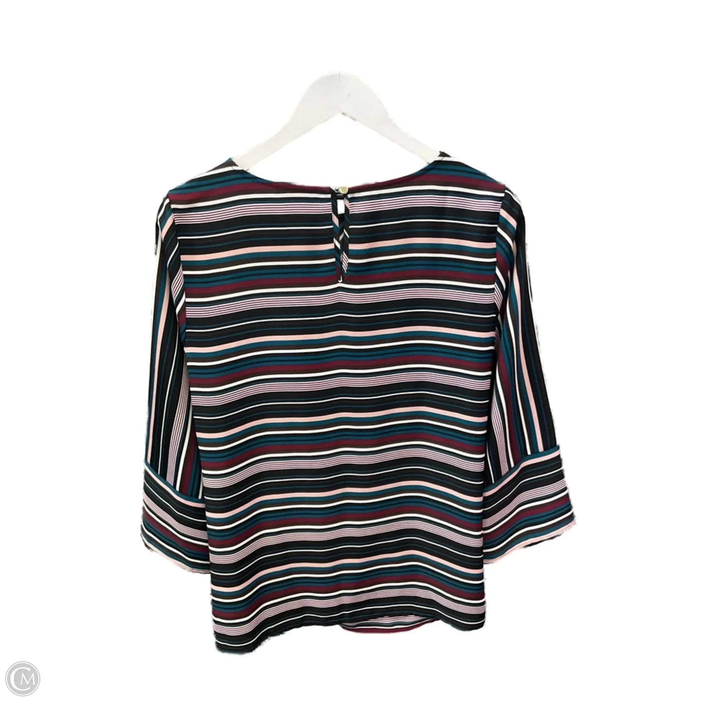 Top 3/4 Sleeve By Liz Claiborne In Black & Pink, Size: M