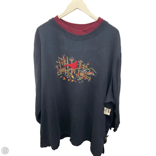 Top Long Sleeve By Bobbie Brooks In Blue, Size: 3x