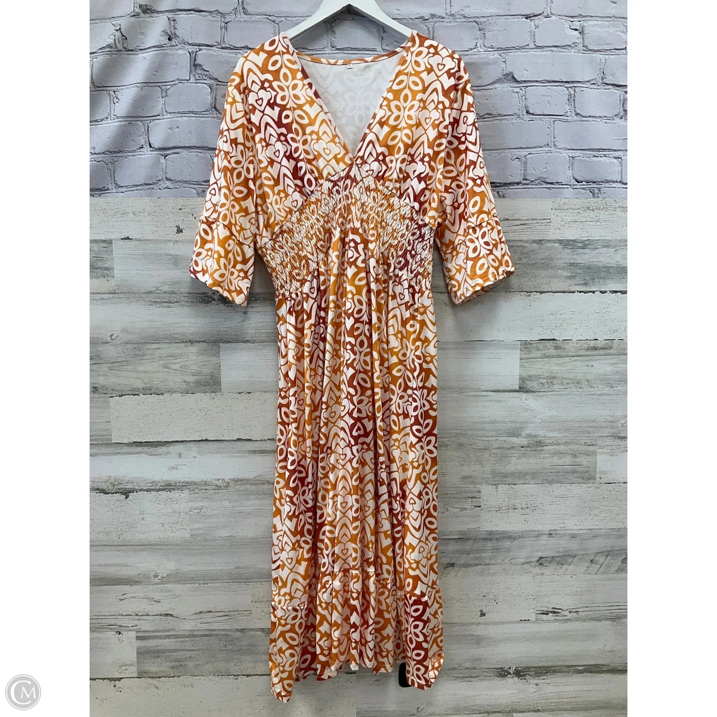 Dress Casual Maxi By Clothes Mentor In Gold, Size: 5x