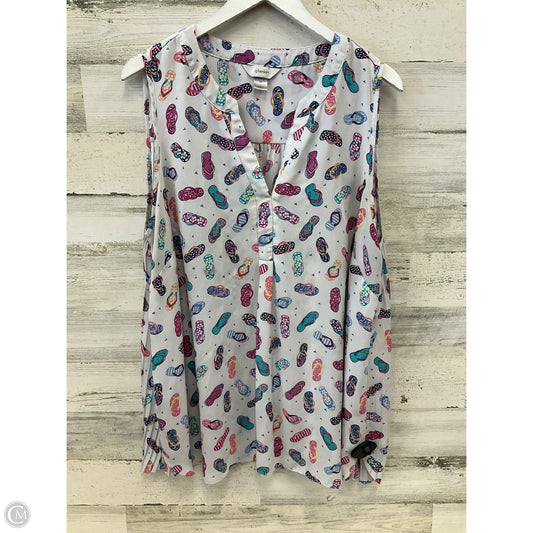 Top Sleeveless By Cj Banks In White, Size: 2x