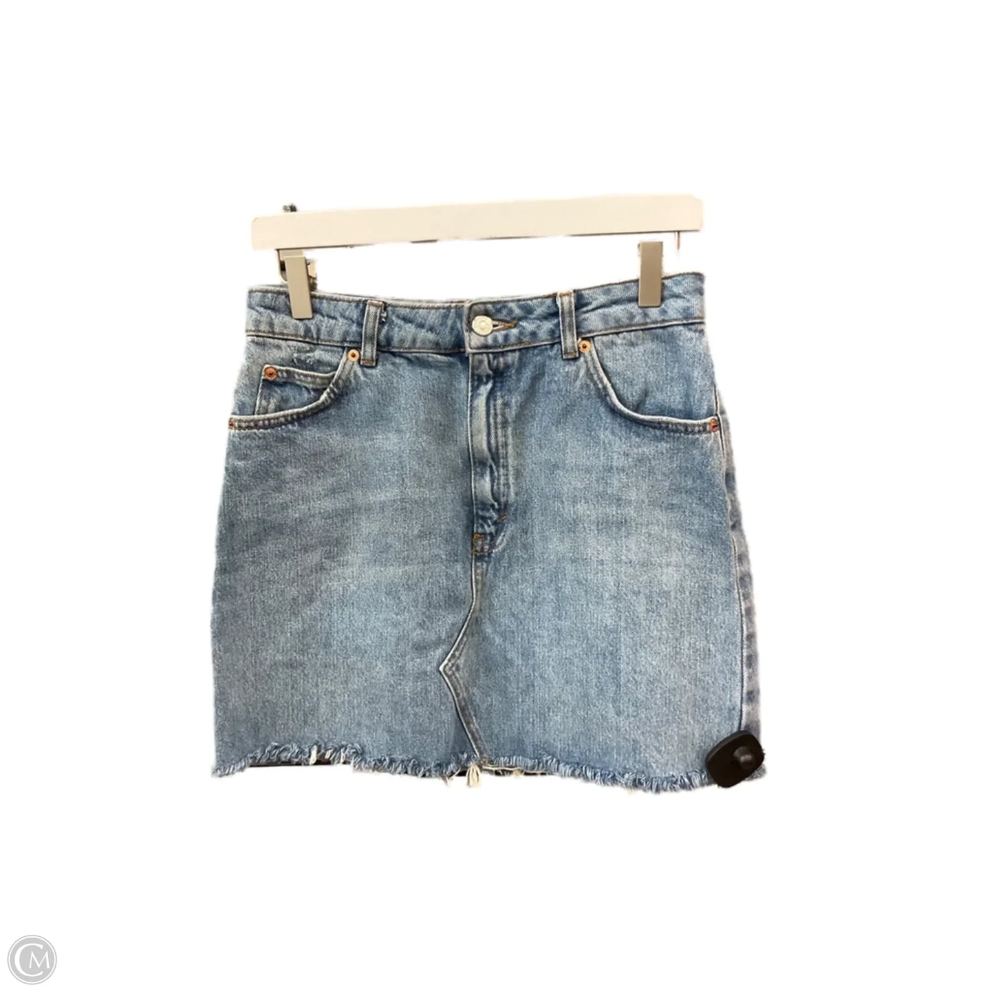 Skirt Mini & Short By Top Shop In Blue Denim, Size: 10