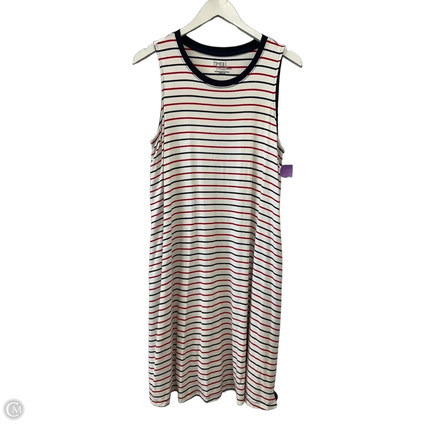 Dress Casual Midi By Time And Tru In Blue & Red & White, Size: L