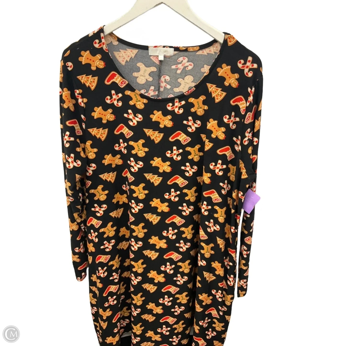 Tunic Long Sleeve By Clothes Mentor In Black, Size: 2x