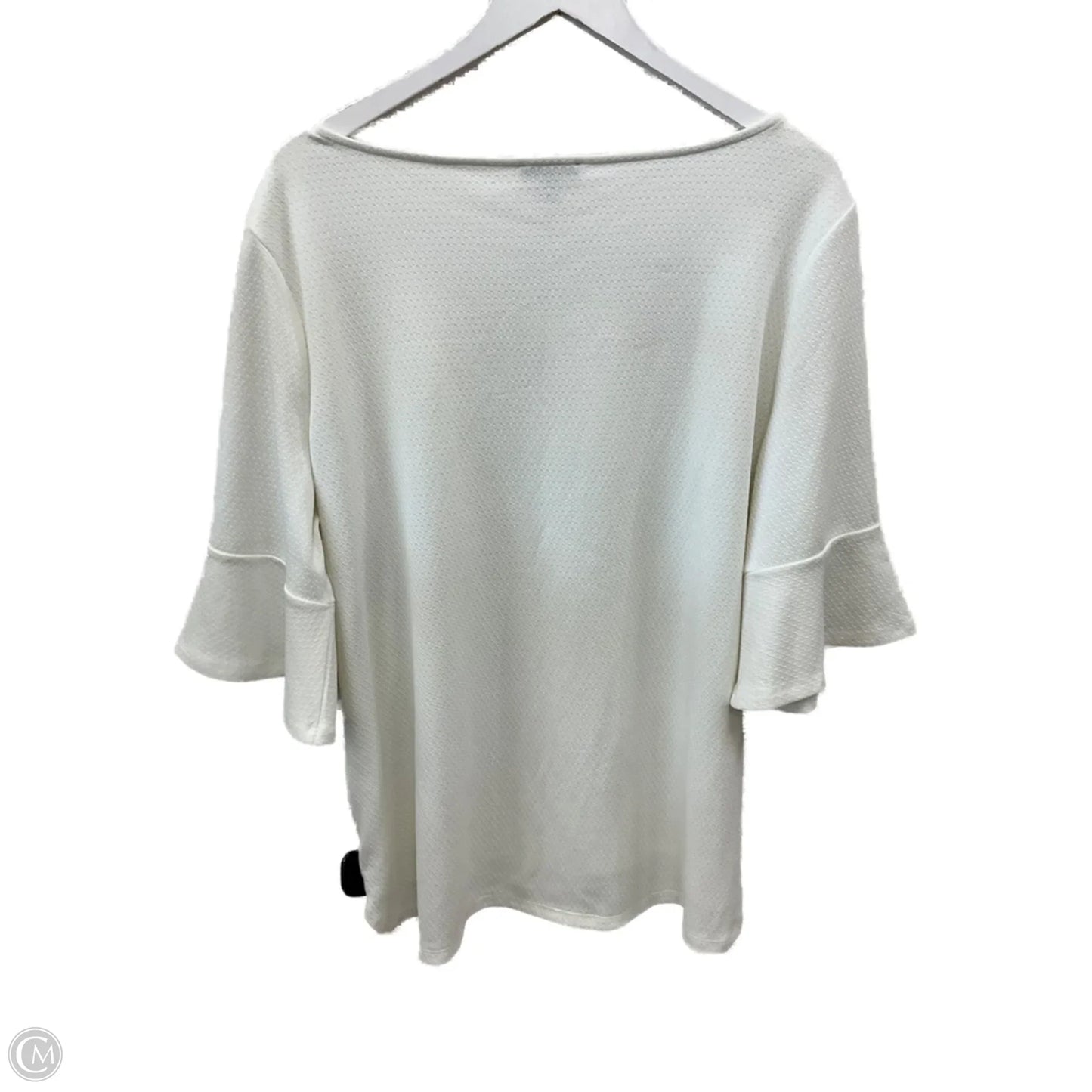 Top Short Sleeve By Clothes Mentor In Ivory, Size: Xxl