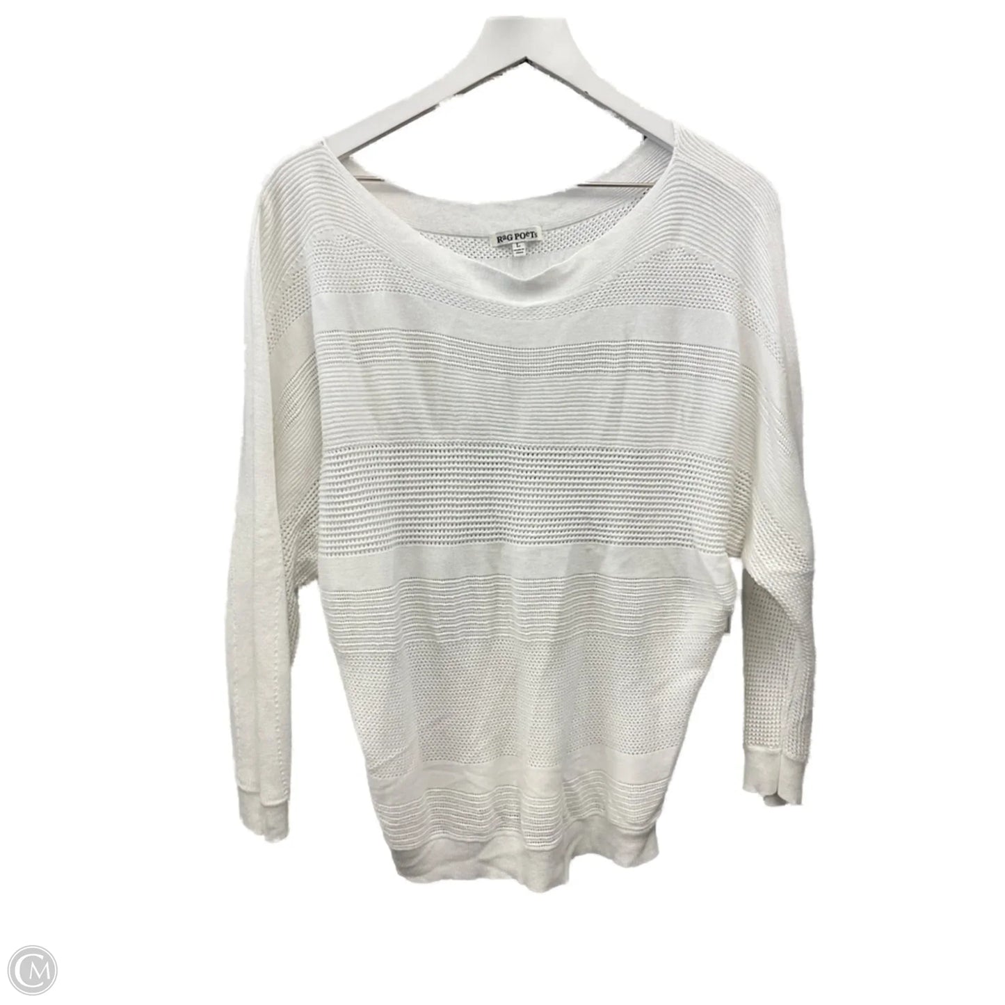 Top Long Sleeve By Clothes Mentor In White, Size: L