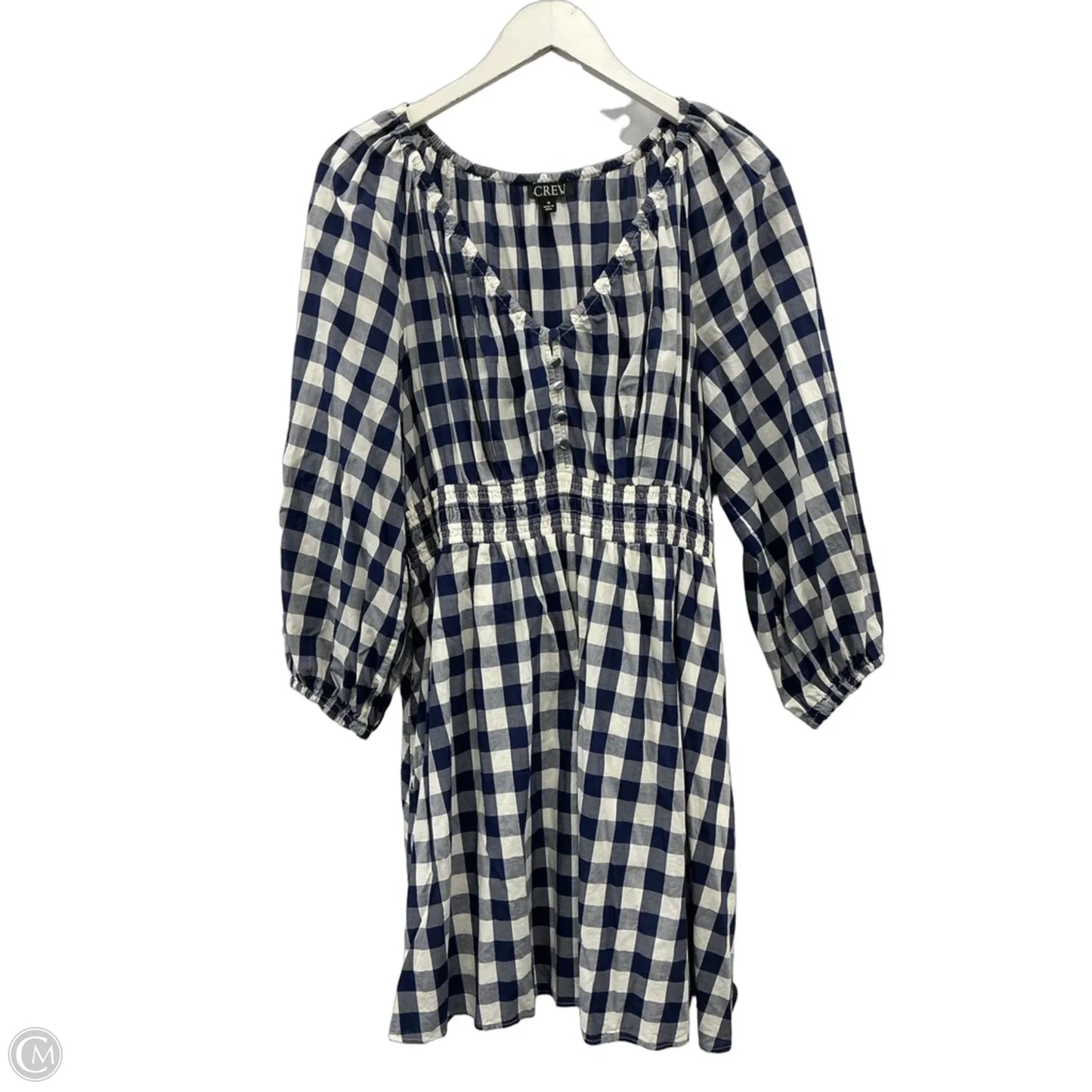 Dress Casual Midi By J. Crew In Blue & White, Size: M