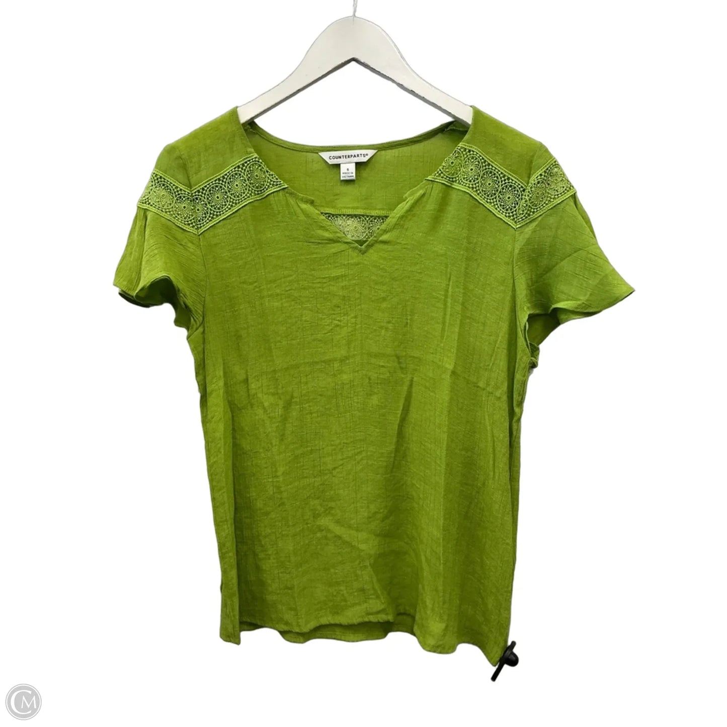 Top Short Sleeve By Counterparts In Green, Size: S