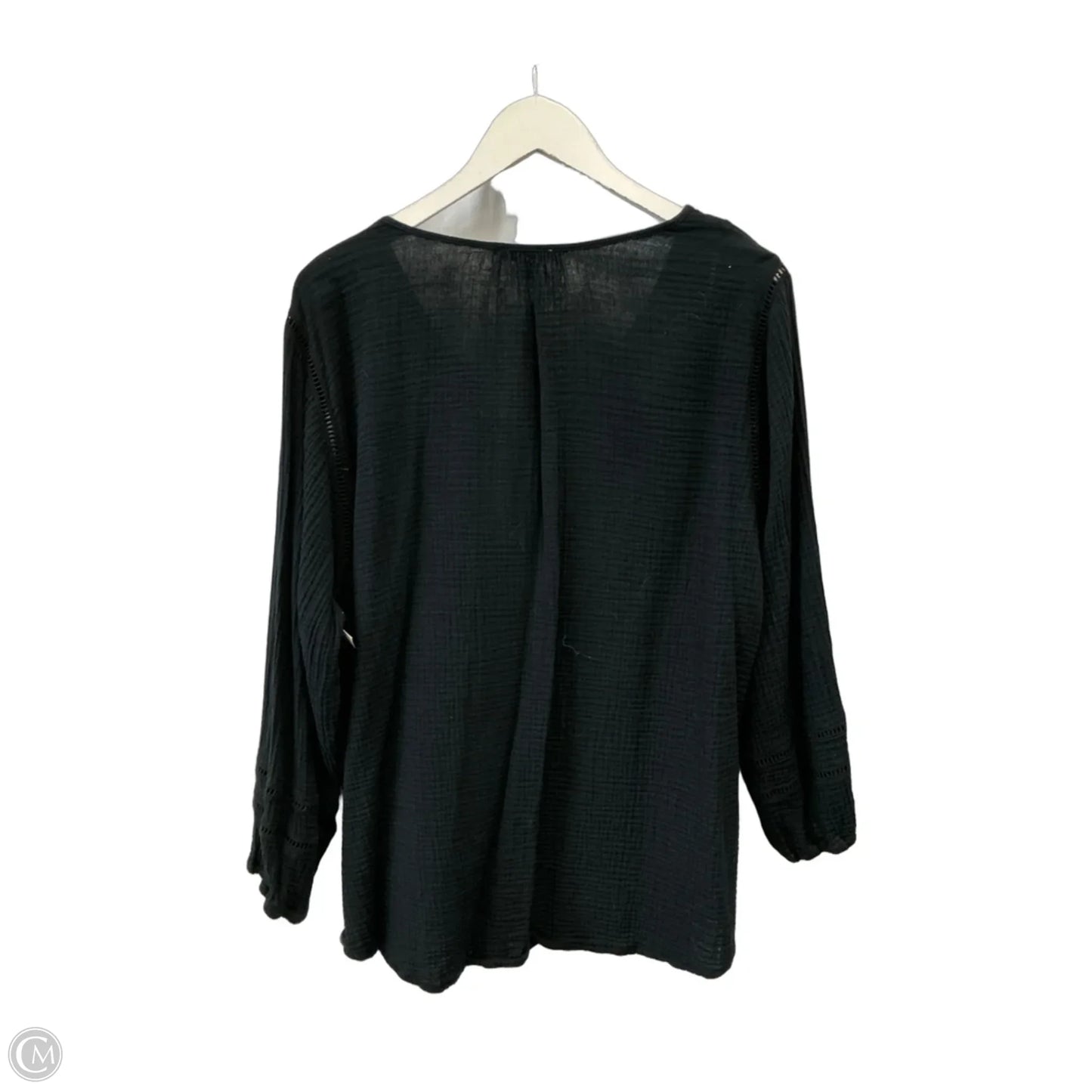 Top Long Sleeve By Clothes Mentor In Black, Size: Xxl
