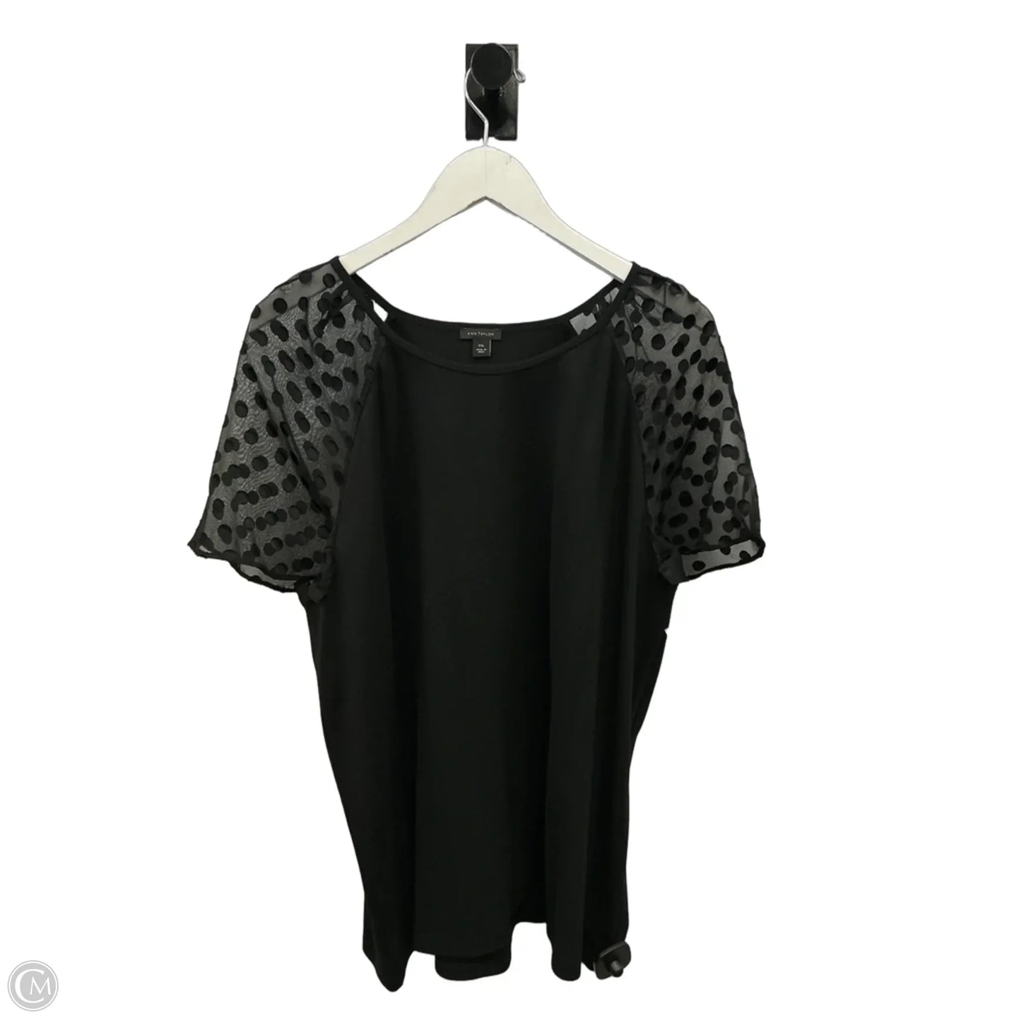 Top Short Sleeve By Ann Taylor In Black, Size: Xxl