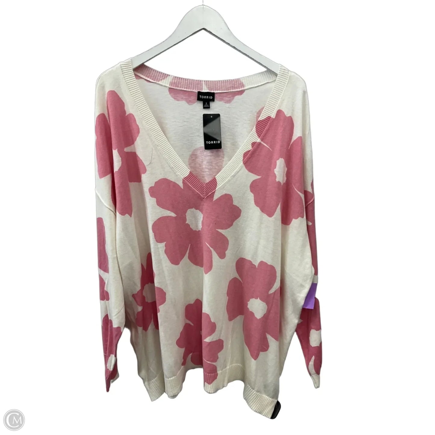 Sweater By Torrid In White, Size: 2x