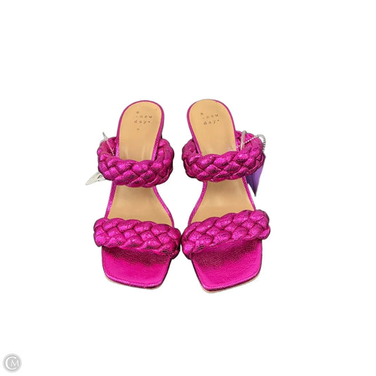 Sandals Heels Block By A New Day In Purple, Size: 7