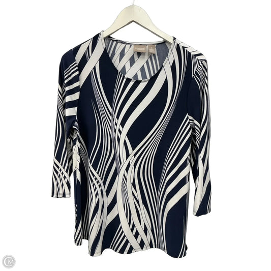 Top 3/4 Sleeve By Chicos In Blue, Size: M