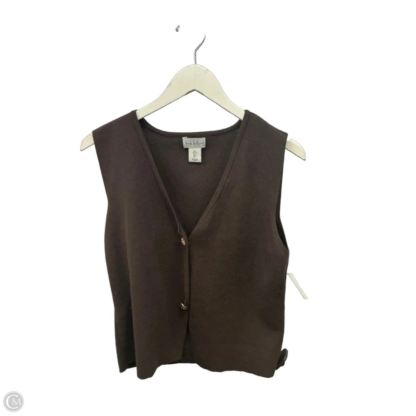 Vest Sweater By Nicole By Nicole Miller In Brown, Size: S