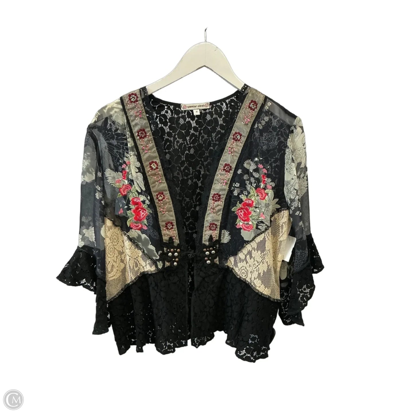 Top Short Sleeve By Clothes Mentor In Black, Size: M