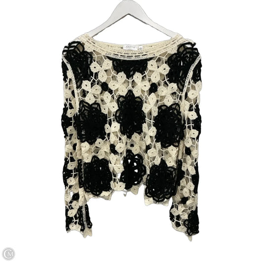 Top Long Sleeve By Clothes Mentor In Black & Cream, Size: L