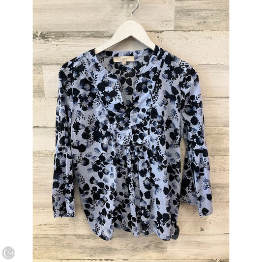 Blouse Long Sleeve By Loft In Blue, Size: S