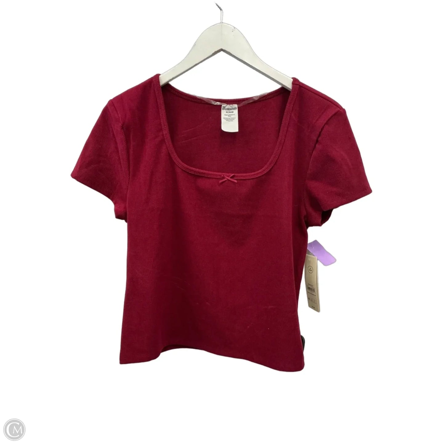 Top Short Sleeve By No Boundaries In Red, Size: Xl