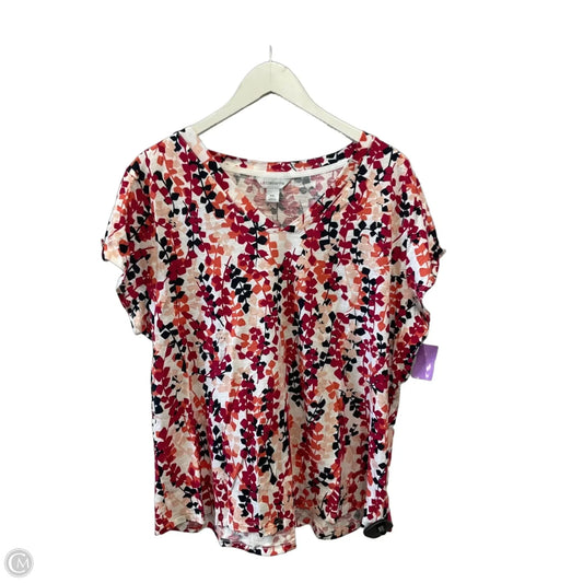 Top Short Sleeve By Liz Claiborne In Multi-colored, Size: Xxl