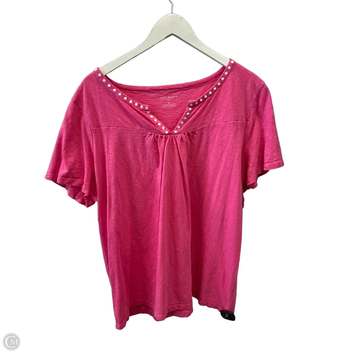 Top Short Sleeve By Talbots In Pink, Size: 2x