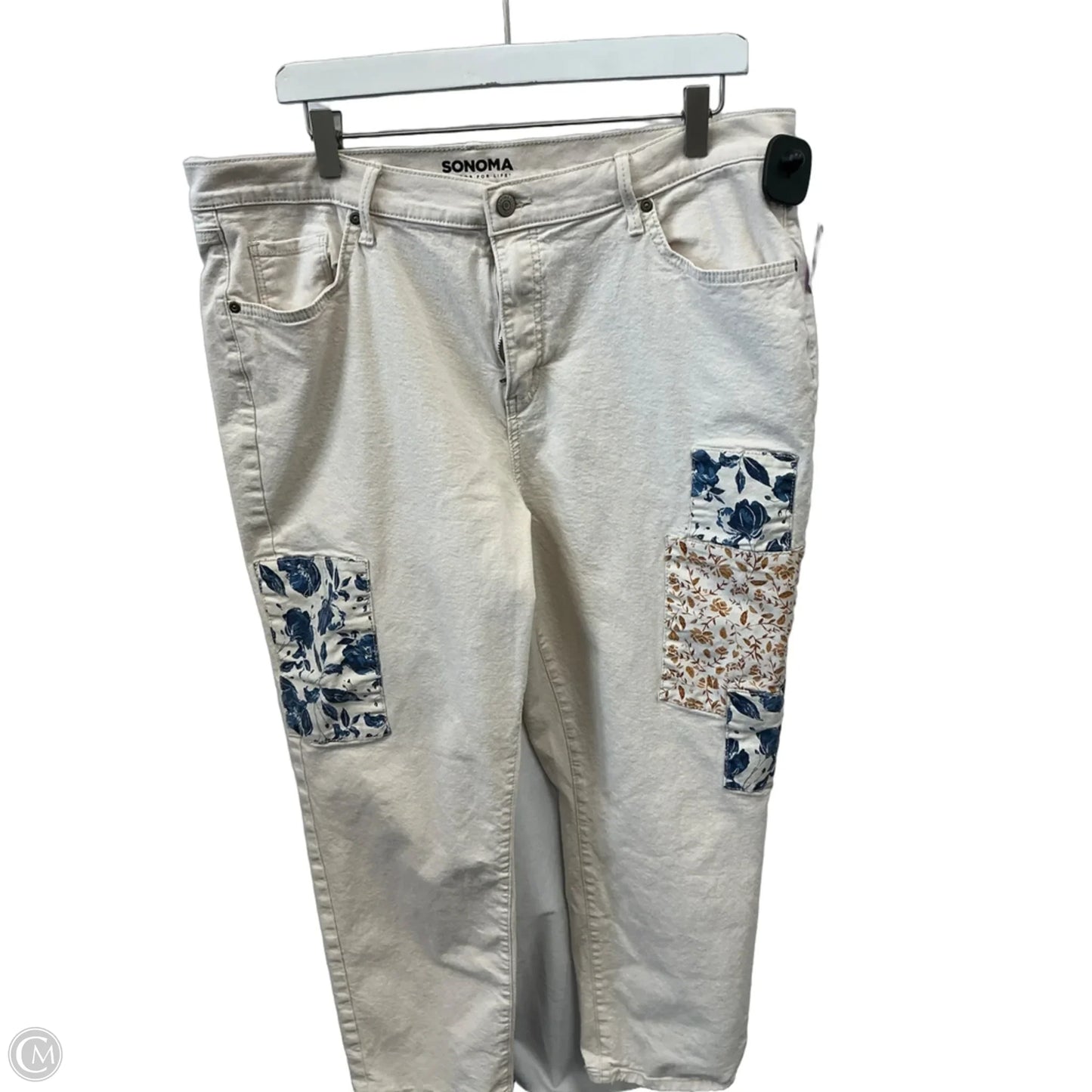 Jeans Straight By Sonoma In Cream Denim, Size: 18