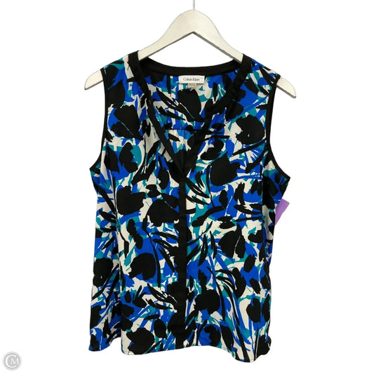 Top Sleeveless By Calvin Klein In Blue, Size: L