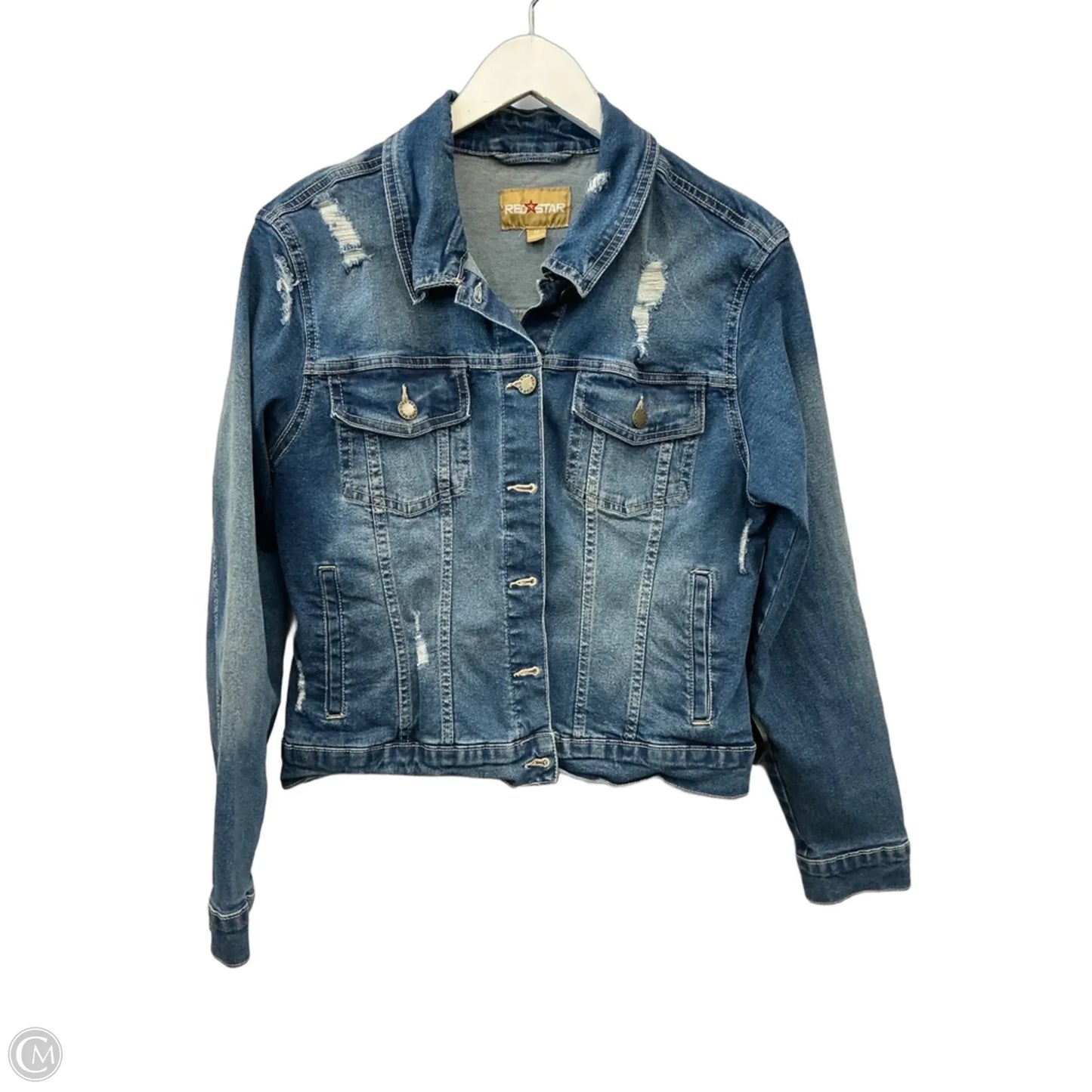 Jacket Denim By Clothes Mentor In Blue Denim, Size: M