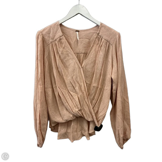 Top Long Sleeve By Free People In Pink, Size: Xs