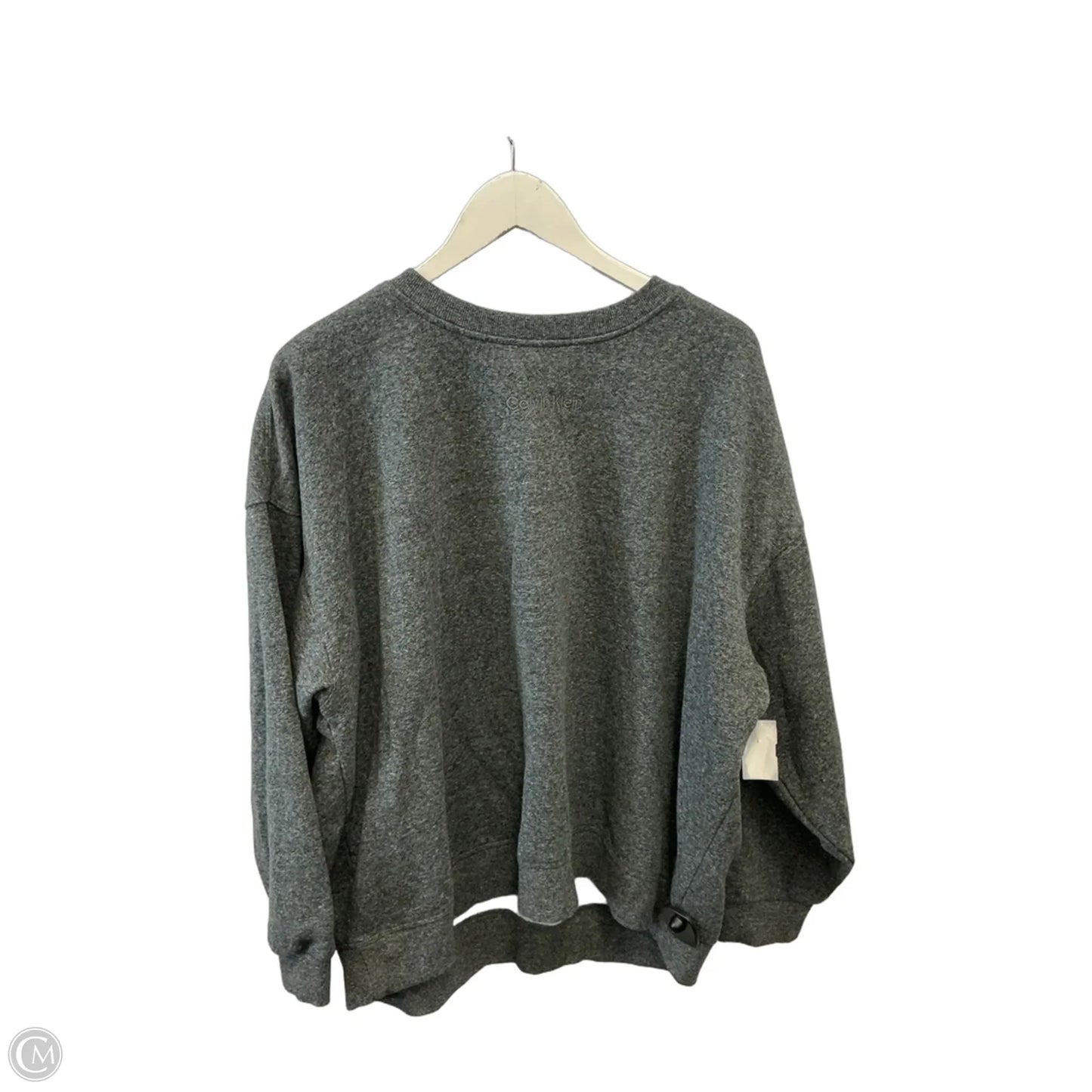 Athletic Sweatshirt Crewneck By Calvin Klein In Grey, Size: Xl