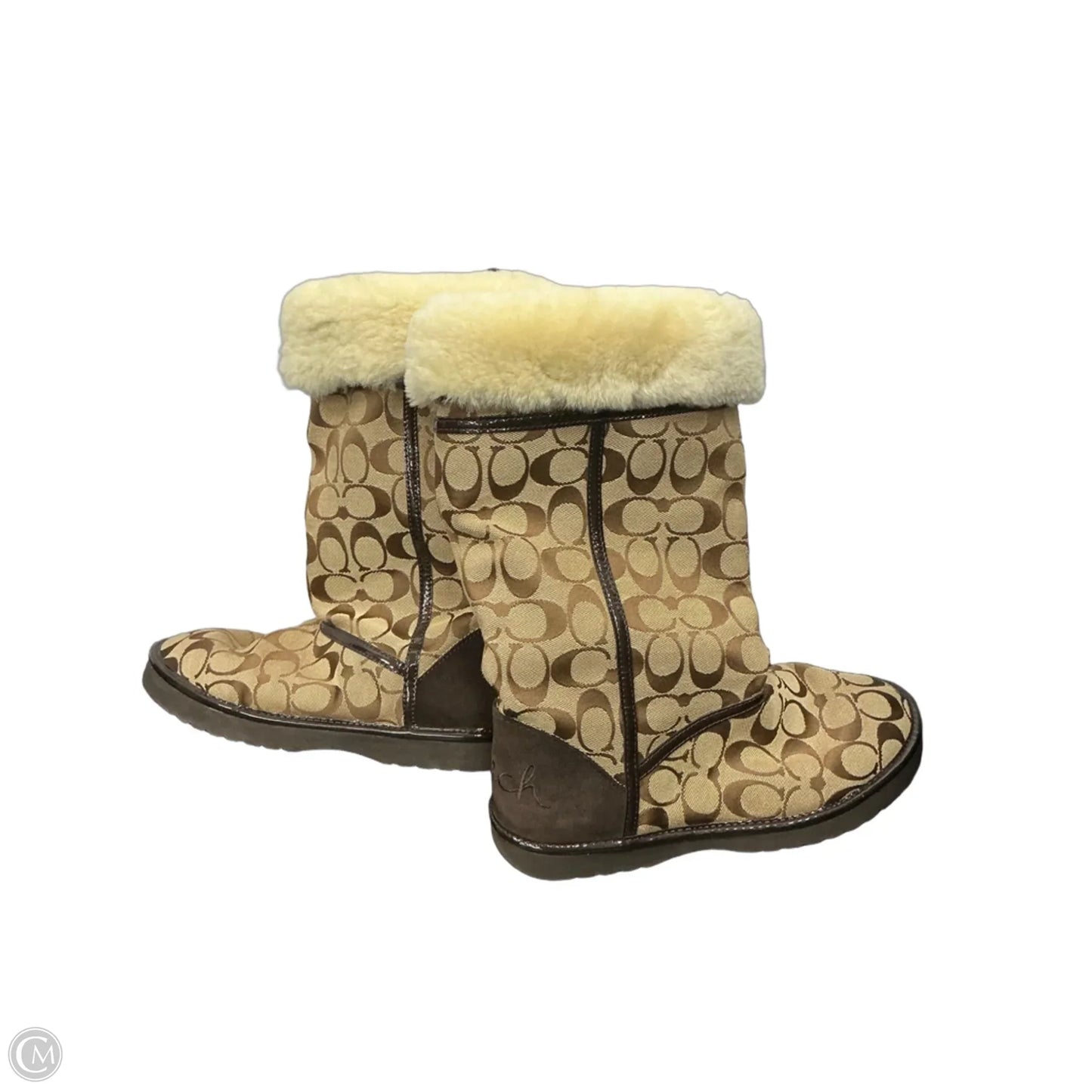 Boots Designer By Coach In Brown, Size: 8