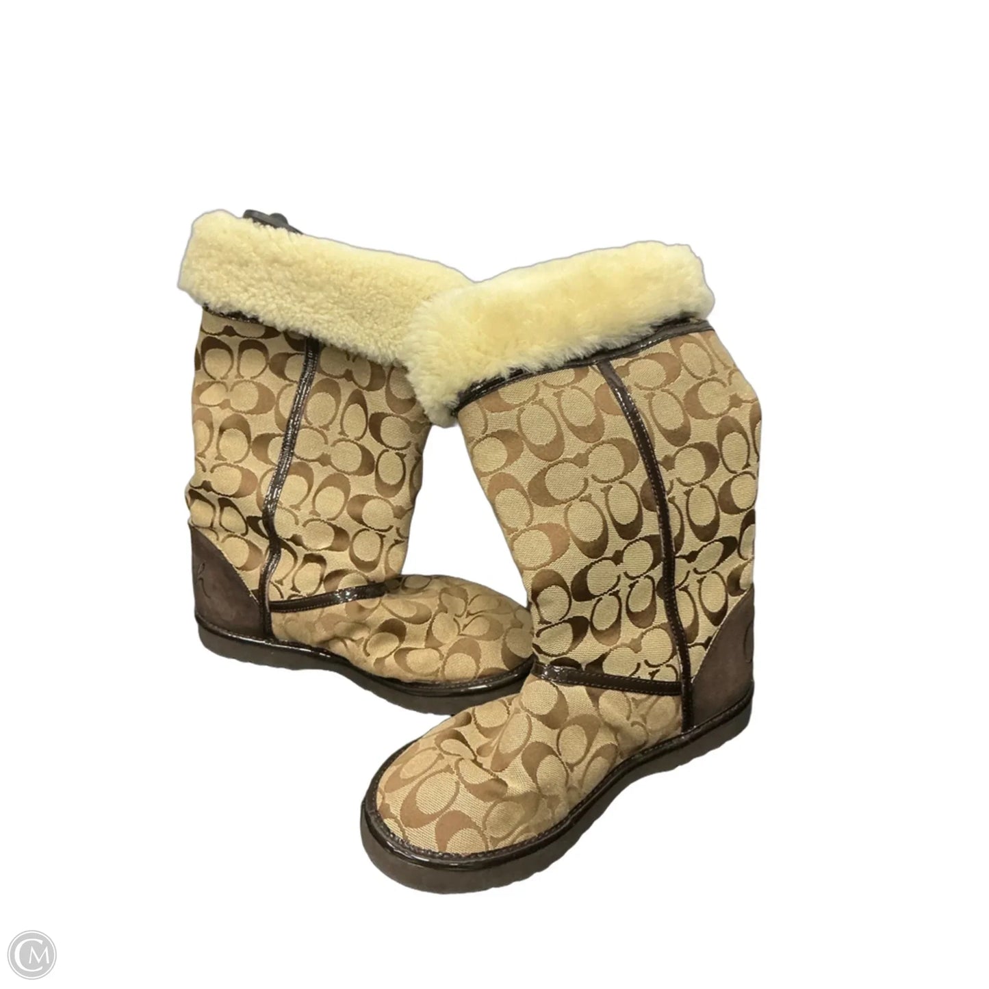 Boots Designer By Coach In Brown, Size: 8