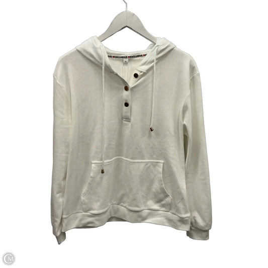 Sweatshirt Hoodie By Clothes Mentor In White, Size: Xl