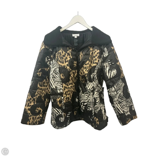 Jacket Puffer & Quilted By Chicos In Animal Print, Size: Xl