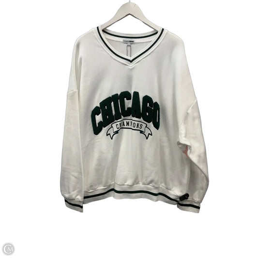 Sweatshirt Crewneck By Fashion Nova In White, Size: 2x