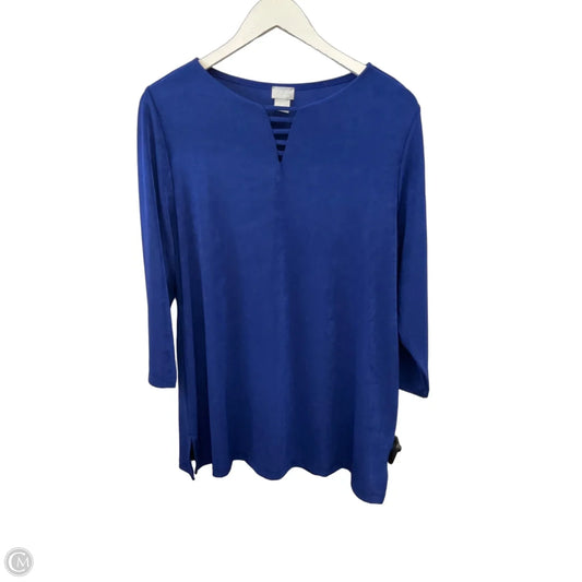 Top Long Sleeve By Chicos In Blue, Size: L