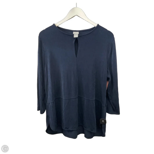 Top Long Sleeve By Chicos In Navy, Size: L