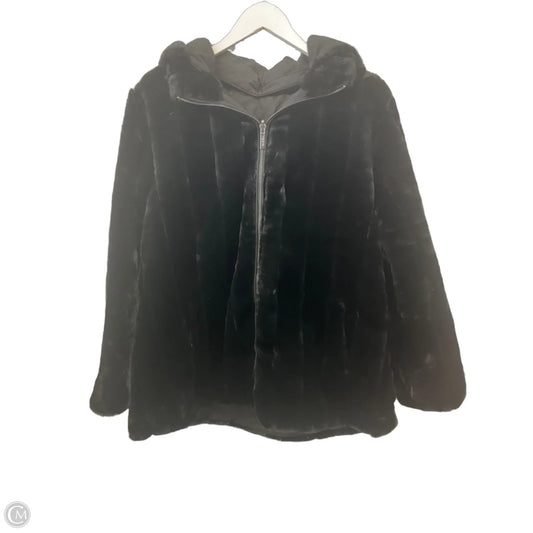 Jacket Faux Fur & Sherpa By Iman In Black, Size: L