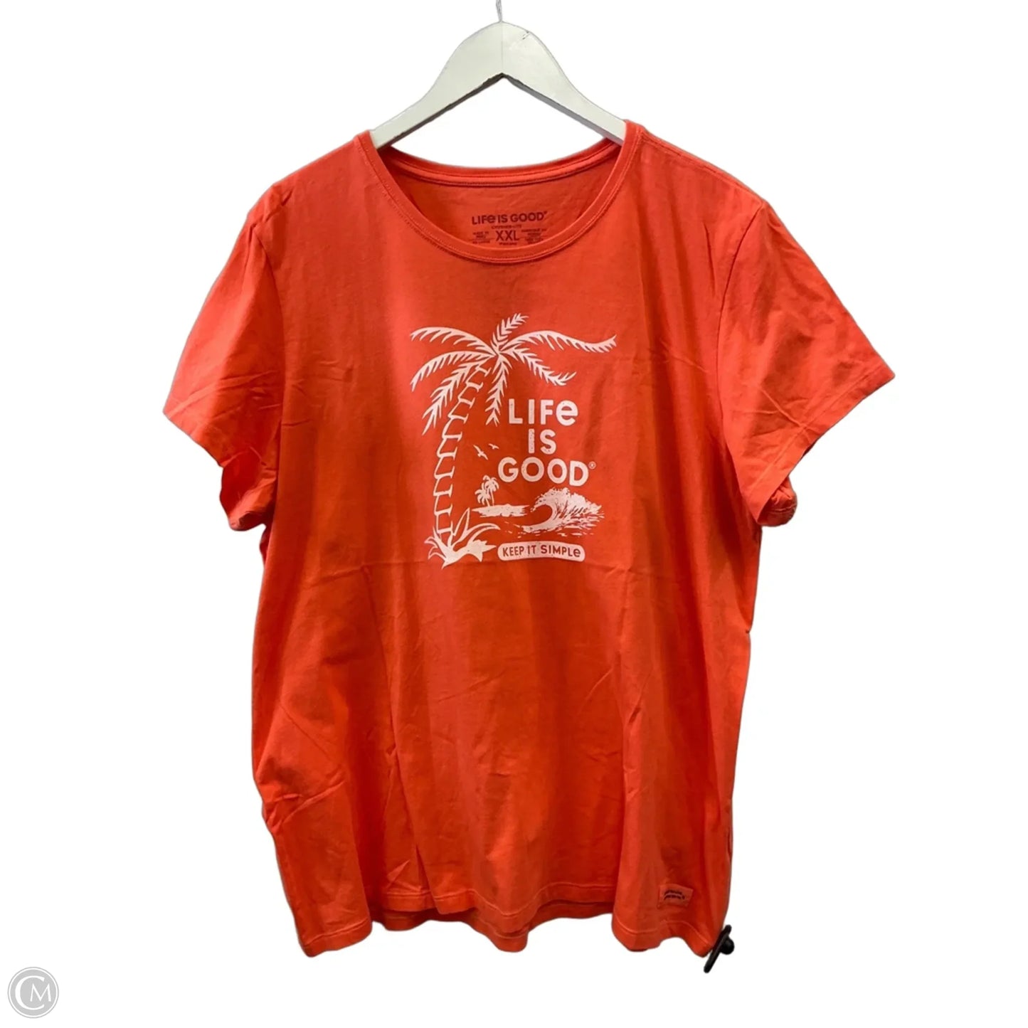 Top Short Sleeve By Life Is Good In Orange, Size: Xxl
