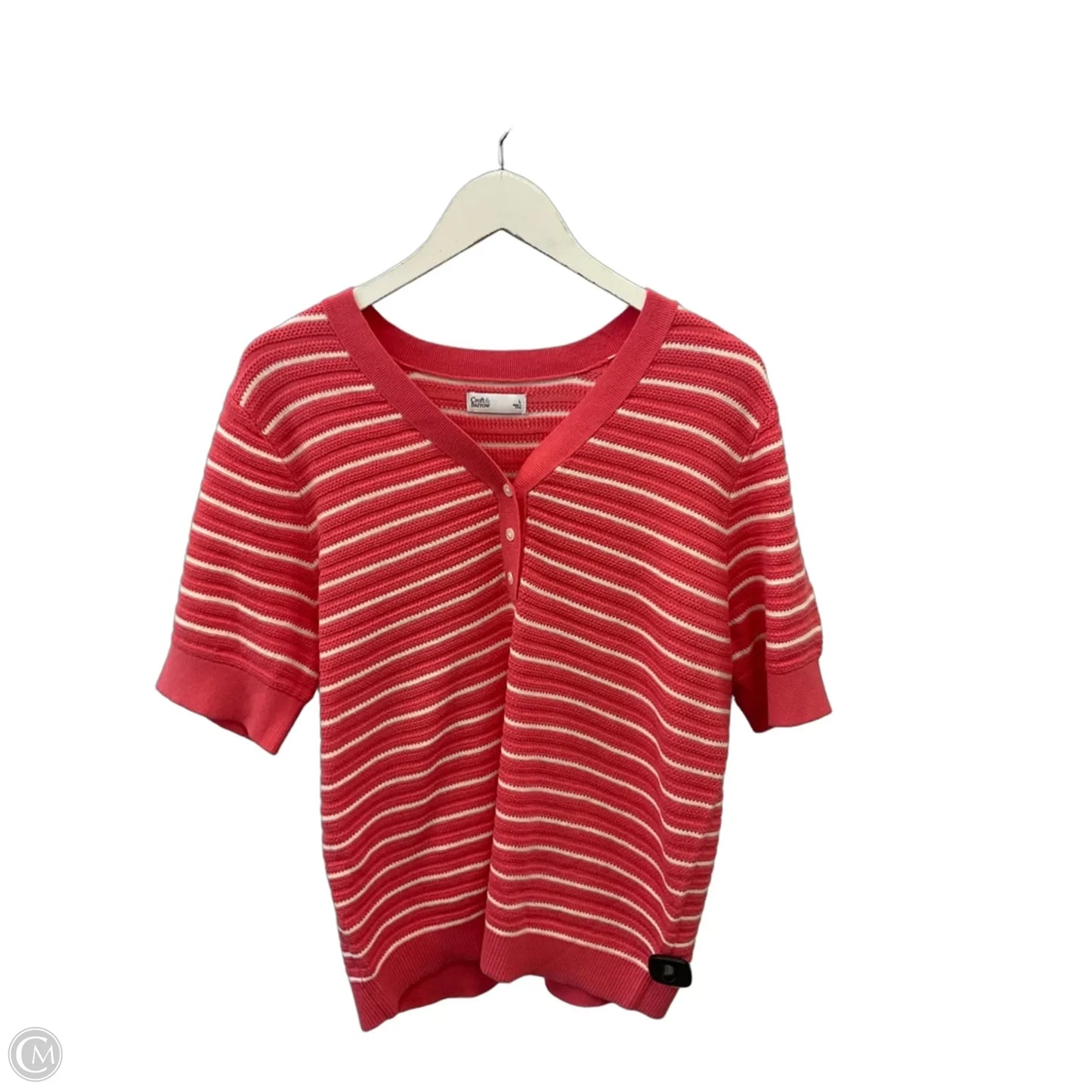 Sweater Short Sleeve By Croft And Barrow In Pink, Size: L