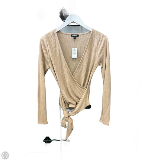 Top Long Sleeve By Express In Beige, Size: S