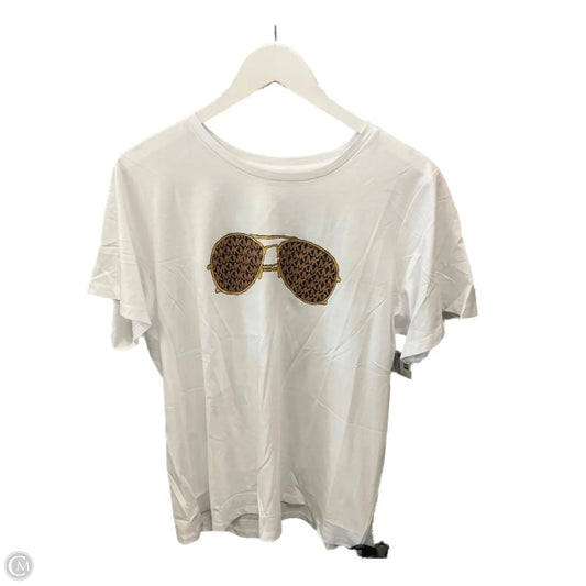 Top Short Sleeve By Michael By Michael Kors In White, Size: 1x