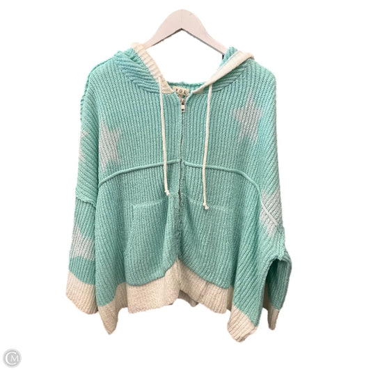 Sweater Cardigan By Pol In Aqua, Size: L