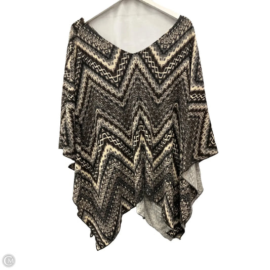 Poncho By Perseption Concept In Brown & Cream, Size: Xl