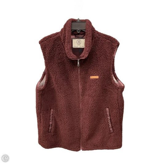 Vest Fleece By Sage In Maroon, Size: Xl