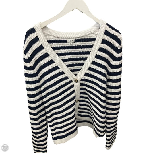 Sweater Cardigan By J. Crew In Striped Pattern, Size: Xl