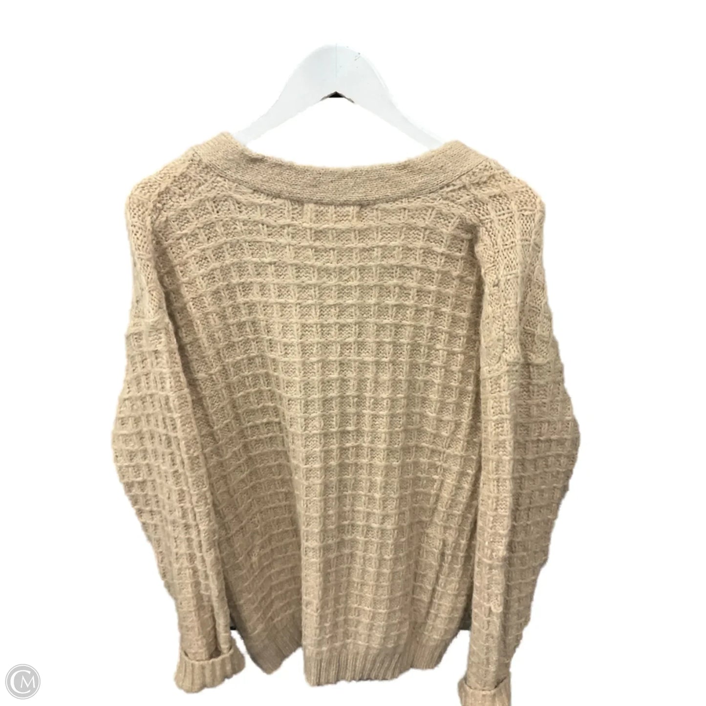 Sweater Cardigan By Carly Jean In Beige, Size: Lp