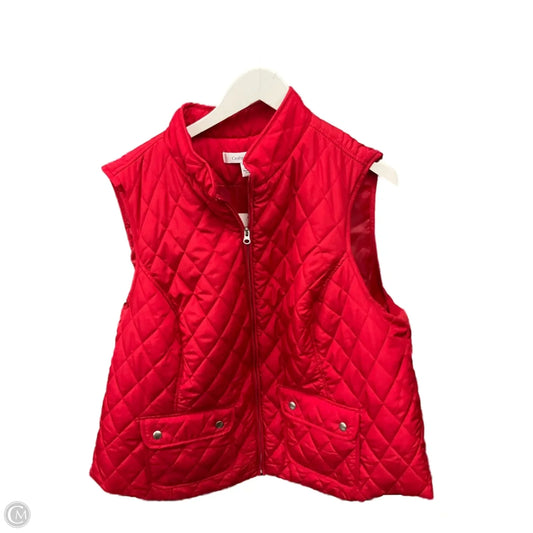Vest Puffer & Quilted By Croft And Barrow In Red, Size: 2x