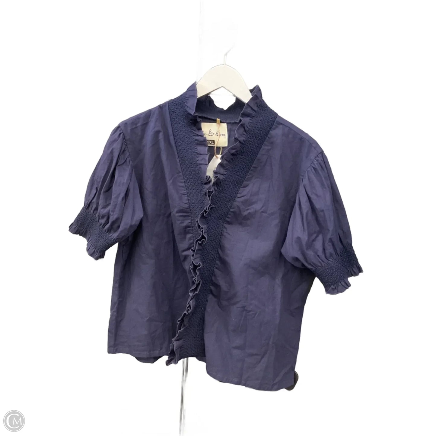 Top Short Sleeve By Clothes Mentor In Navy, Size: Xxl